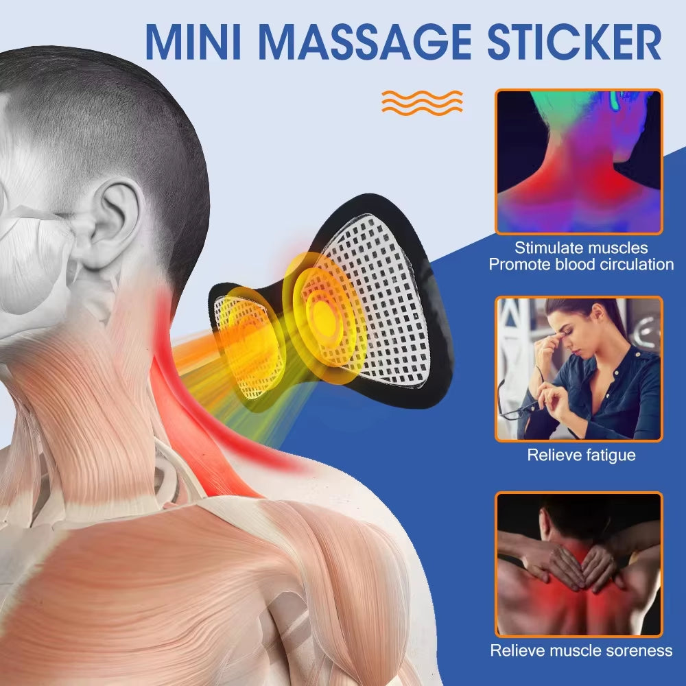 Electric Neck Massager Mini Cervical Back Patch Stimulator Massageador Mat Portable Gel Pad Stickers Slim